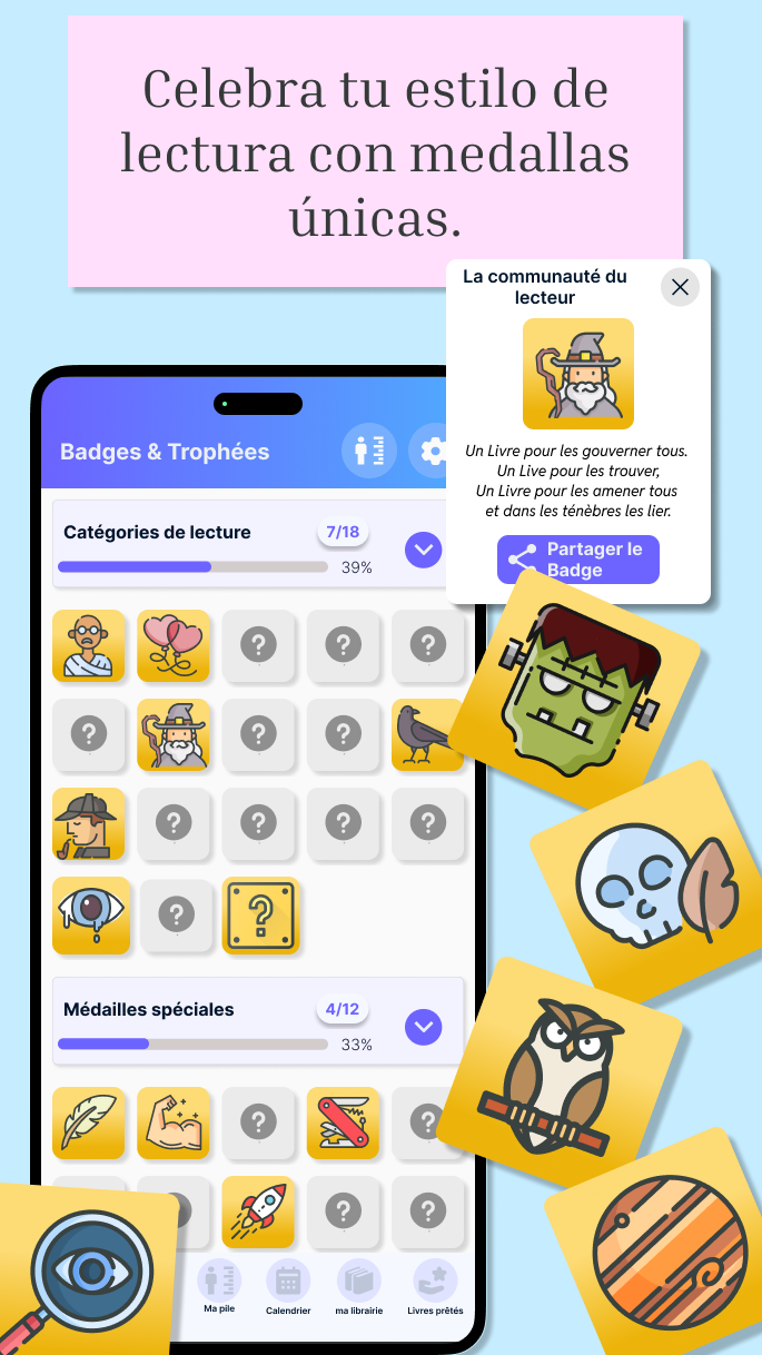 Défis de lecture et badges Book Nova - gamification pour motiver vos lectures